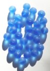 25 10mm Transparent Matte Light Sapphire Round Beads